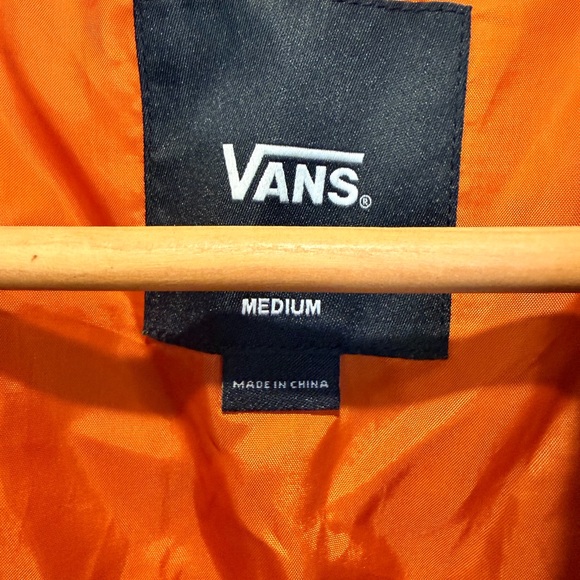 Vans Olive Quilted Jacket with Orange Trim - Picture 3 of 5